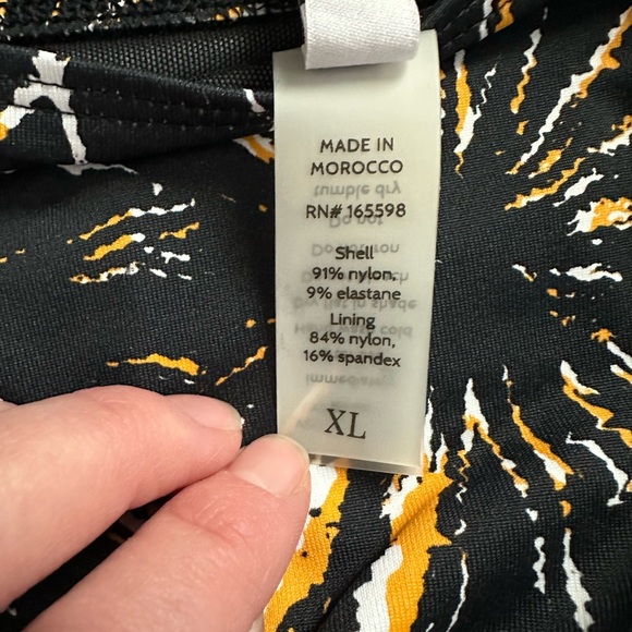 Andie Swim The Tropez Bottom in Black Orange Firework Size XL Sustainable Swim - Picture 3 of 8